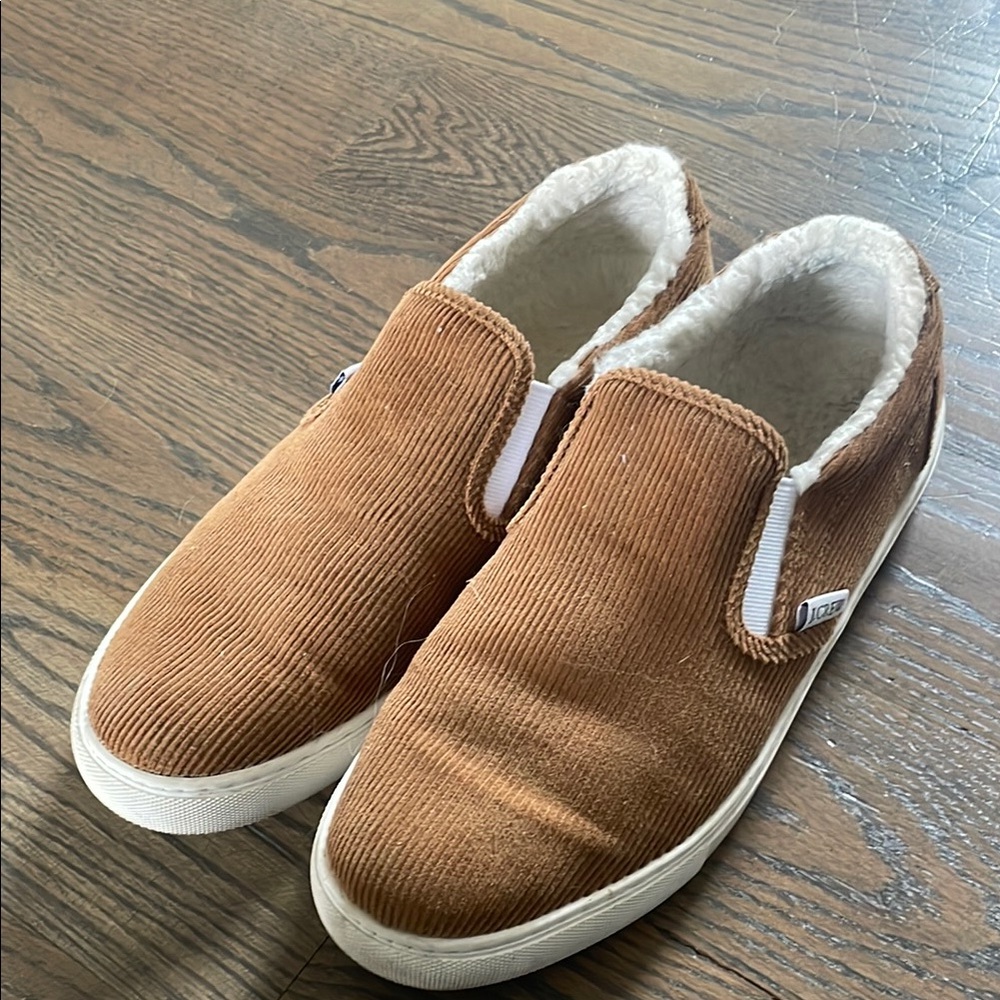 Corduroy Slip-On Shoes - Brown